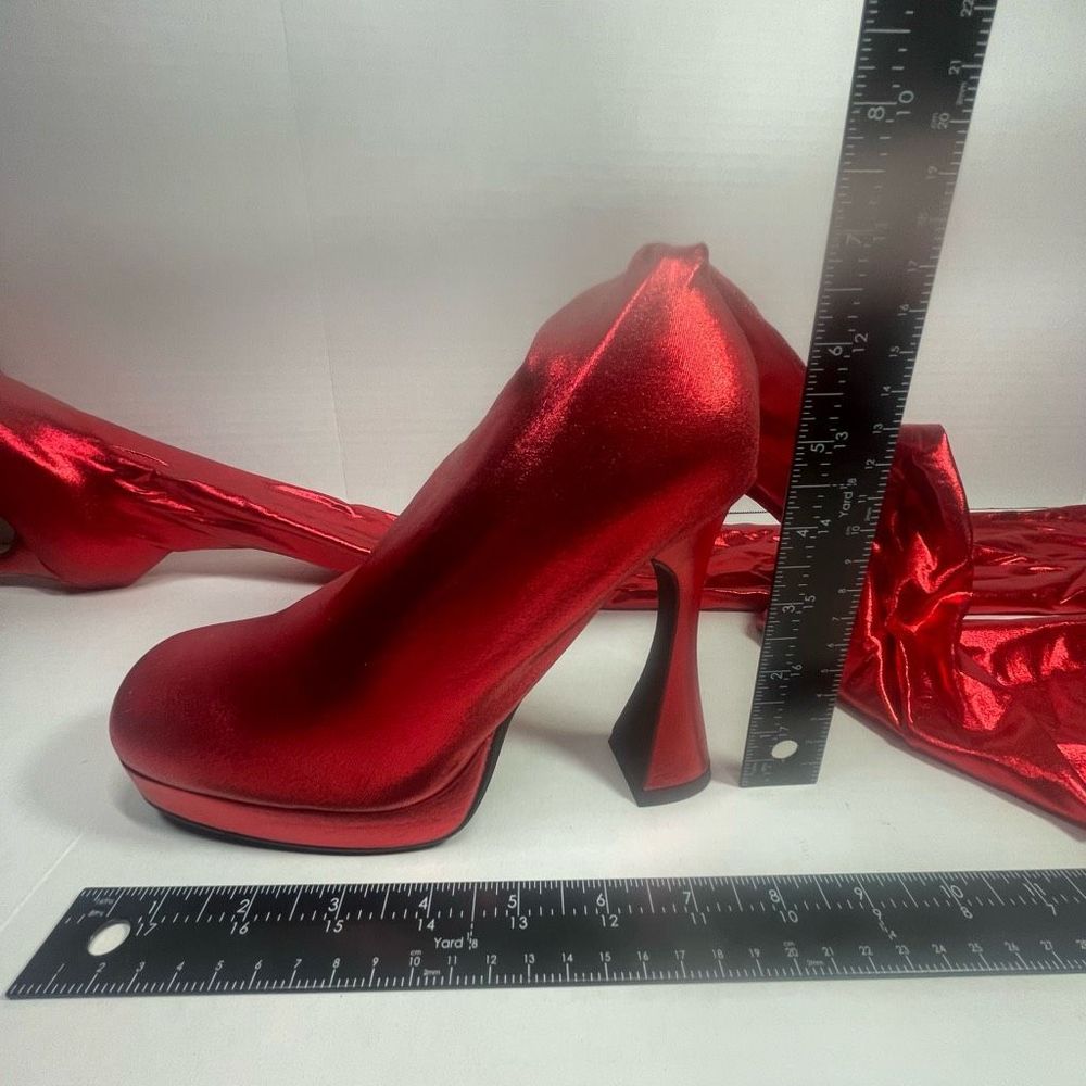 Jeffrey Campbell BNIB XS-S PANTALONES 6M platform Metallic Red Very small waist - Picture 11 of 16